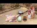 Chal Kumra & Duck Curry Recipe prepared by our Granny | Cooking Duck Meat and Ash Gourd