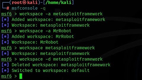 How to create workspace in metasploit-framework.