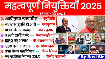 महत्वपूर्ण नियुक्तियां 10 Minute Current Affairs 2025 | vartman me kon kya 2025 hai |Niyuktiya 2025