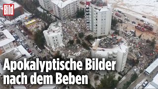 Erdbeben in der Türkei: Drohne filmt Ausmaß des Grauens