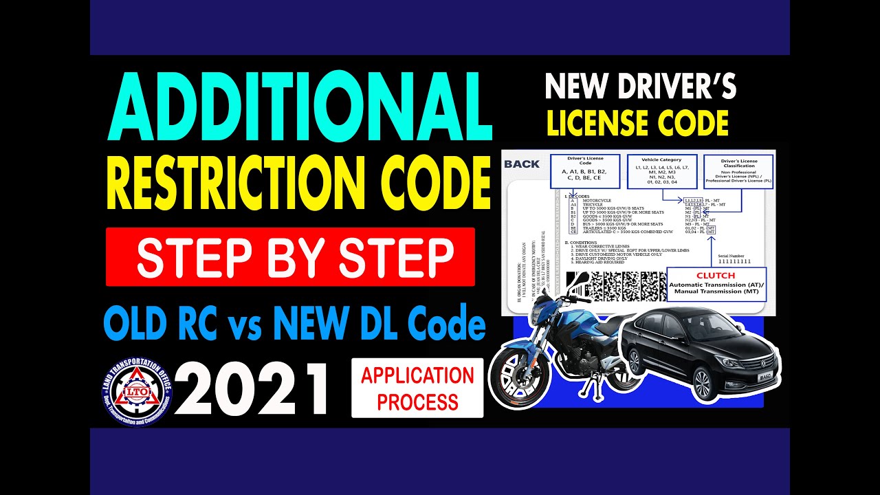 Paano Mag Additional Restriction Sa Drivers License Sa Lto Step By Step