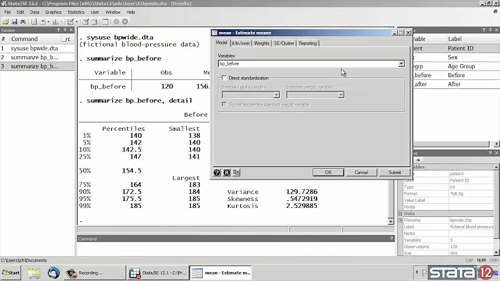 Descriptive statistics in Stata®