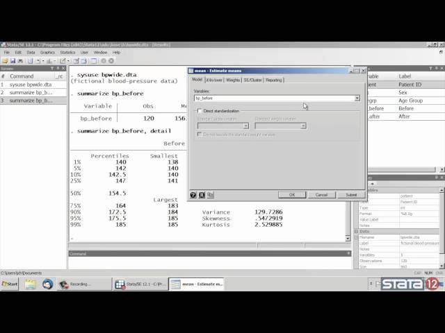 Descriptive Statistics Excel/Stata