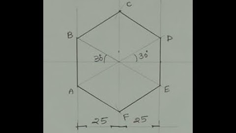 How to draw hexagon when distance across the flat is given - Technical drawing - Engineering drawing