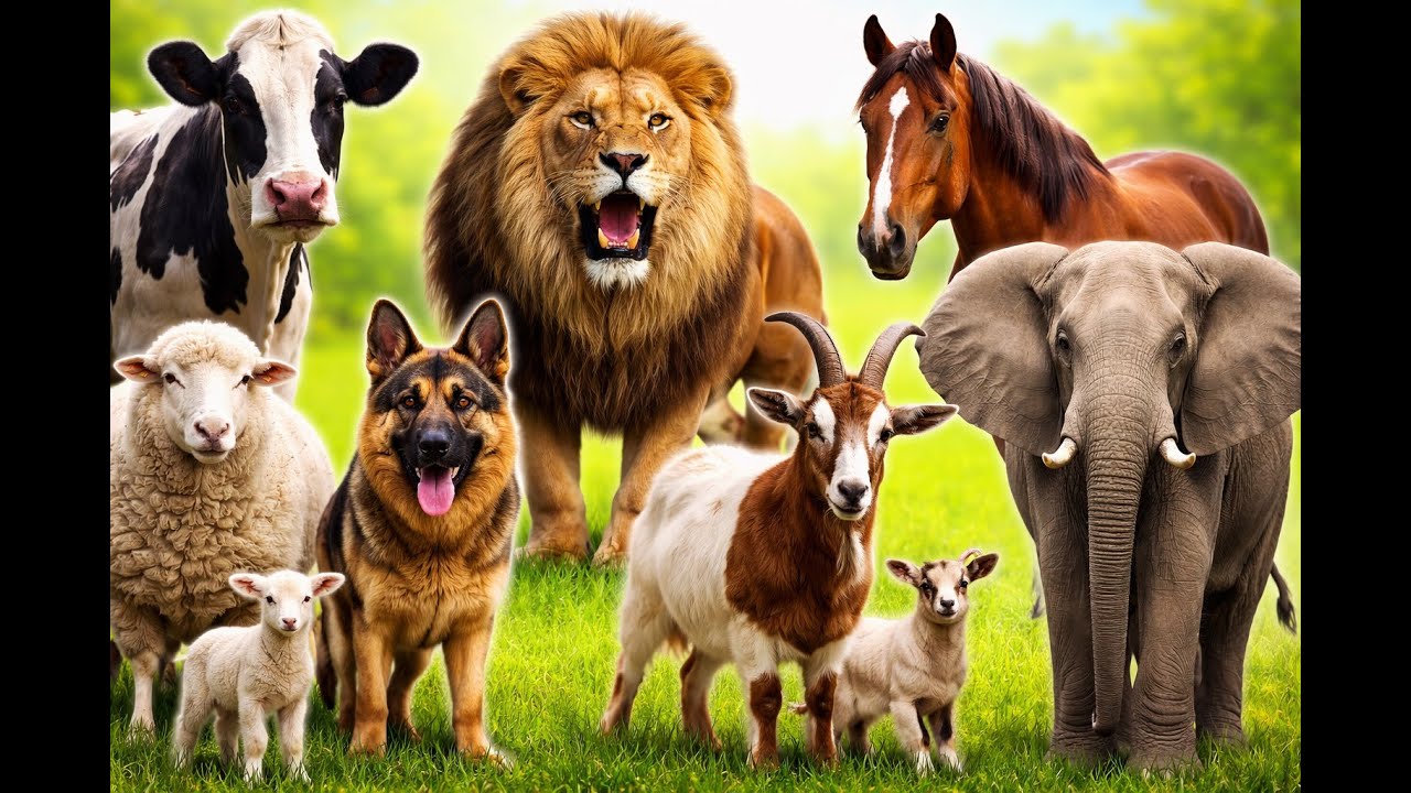 Cute Farm Animals Video: Duck, Cow, Cat, Dog, Goat, Pig, Chicken, Bird & Buffalo – Cute Pets