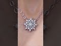 Hijones Moissanite Round Cut Sunflower Silver Pendant For Women #moissanitejewelry #moissanitechains