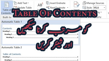 MS Word Table of Contents | Tutorial | Numbering | Links | Add 4 Levels | Figures Urdu | Hindi