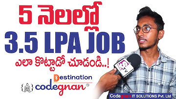 CODEGNAN : Student Phani Got Placed in 3.5 LPA Software Job | The Best Coding Institute | Codegnan