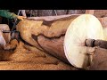 Amazing Skills Work With Giant Wood Lathe | Large Woodworking Extremely Dangerous, Giant Woodturning