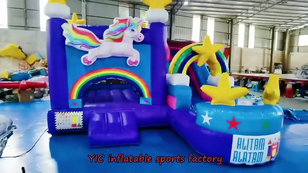 Unicorn Bounce House Kids Jumping Castle Inflatable Slide Commercial Inflatable Bounce House