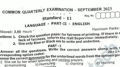 11TH STD COMMON QUARTERLY EXAM SEPTEMBER-2023 OFFICIAL ORIGINAL QUESTION PAPER LEAKED II 11THENGLISH