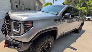 Topographic wrap on hood and tailgate and AT4X Overland decals