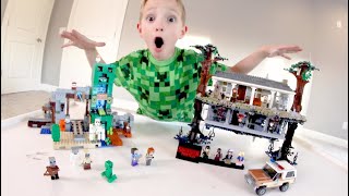 FATHER SON ULTIMATE LEGO BATTLE! / Minecraft VS Stranger Things!