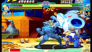 Marvel vs Capcom 1 ( Arcade ) - Strider Hiryu / Captain Commando Playthrough ( Aug 3, 2017 )