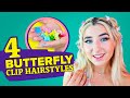 Four Summer Hairstyles With Butterfly Clips!