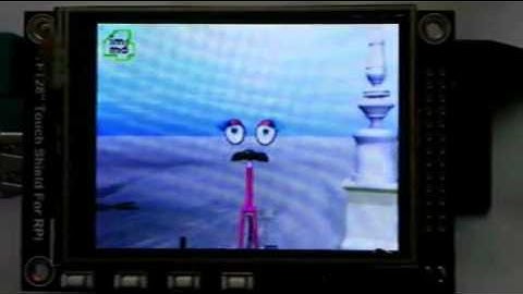 mplayer in action via framebuffer on PiTFT