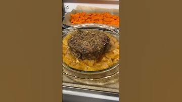 Chuck roast with roasted carrots and potatoes for dinner 🧡