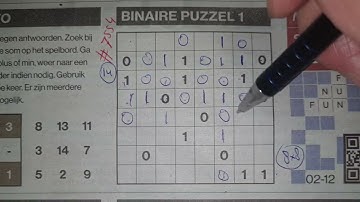 (#7554) Sunday. Binary01 Sudoku puzzle. Bonus Extra edition. 12-03-2023 Extra part 3 of 4
