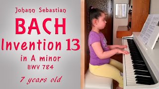 Bach - Invention 13 in A Minor, BWV 784 (7 years old)