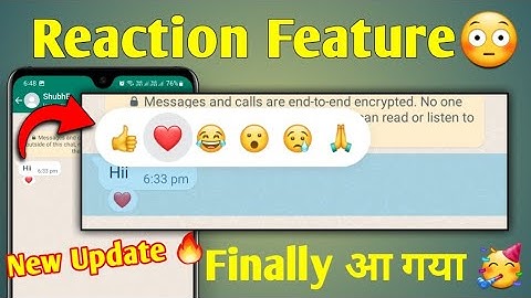 Whatsapp reaction Feature | Whatsapp new reaction notification feature | whatsapp update 🔥