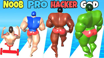 NOOB vs PRO vs HACKER vs GOD in Muscle Race 3D
