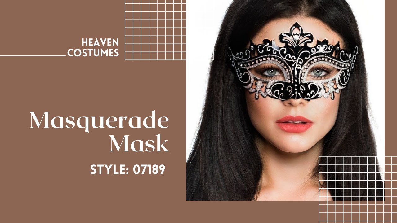 Sparkly Black and Silver Glitter Masquerade Mask with Rhinestones