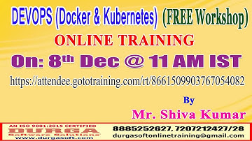 DEVOPS (Docker & Kubernetes) (FREE Workshop) Online Training in DURGASOFT