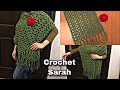Easy crochet and elegant shawl just repeat 2 rows / كروشية شال مستطيل سهل جدا | Crochet Sarah