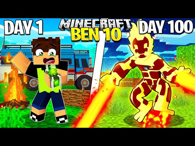I Survived 100 Days as BEN 10 in Minecraft class=