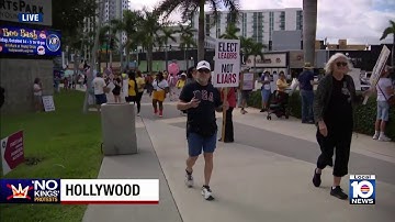 Demonstrators gather for 