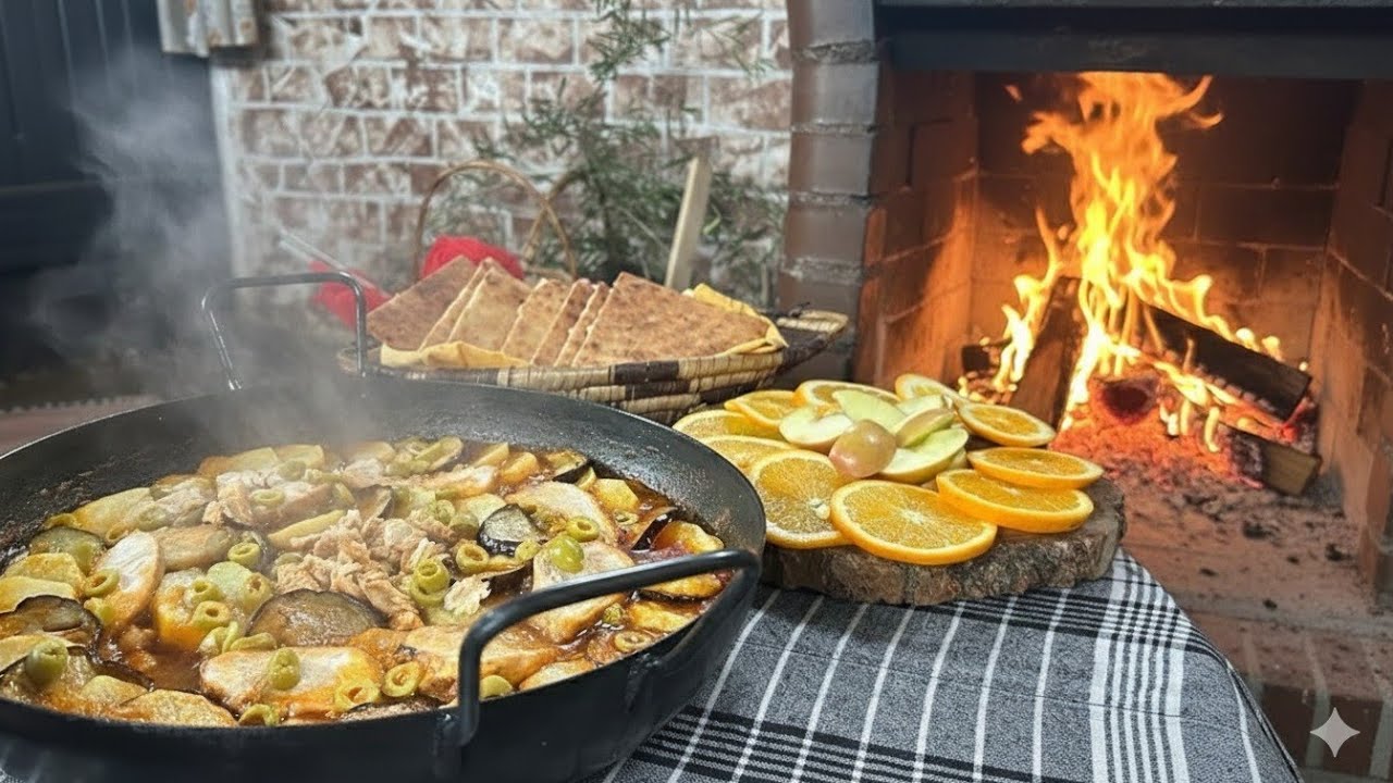 حياة الريف في الجزائر خبزت زوج خبزات كسرة مع المدربل التقليدي وسط رياح قوية 4k asmr rural lifestyle 