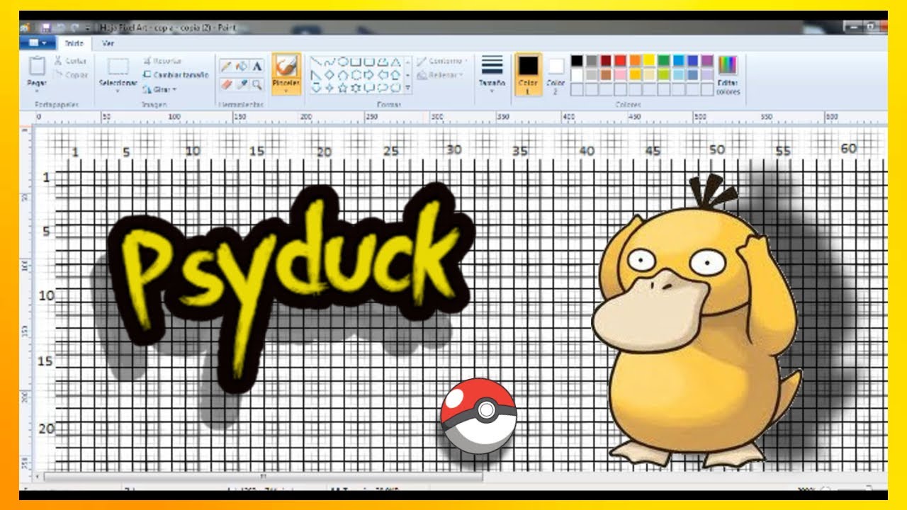 Cómo Dibujar a PSYDUCK En PIXEL ART (Paint) 💛Dream Art💛 - YouTube