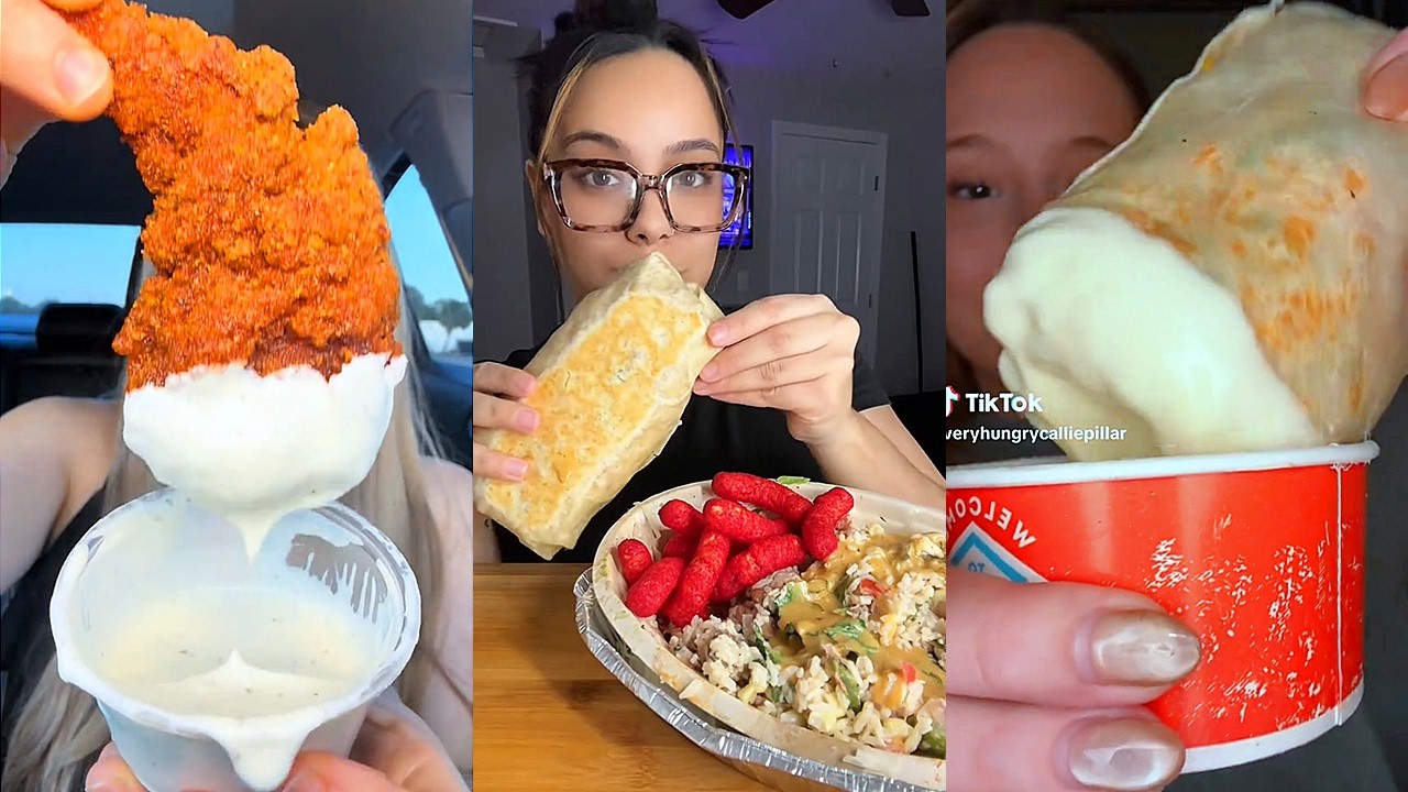 Asmr TikTok EATING |270| McDonald’s, Wingstop, in-n-out, Chipotle burrito, mexican pizza and more!
