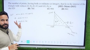 The number of points, having both co-ordinates as integers, that lie in the interior of the triangle