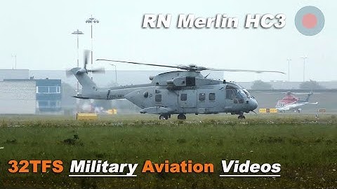 [4K] RN MERLIN HC3 departs MVK De Kooy during rainy weather  (EHKD)