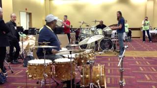 Billy Cobham, Carl Allen and Roger Carter at #PASIC14. Jam Session