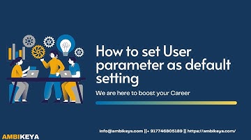 How to set Parameter ID, Change User Profile Default Settings in SAP | SU3 Tcode | All About SAP