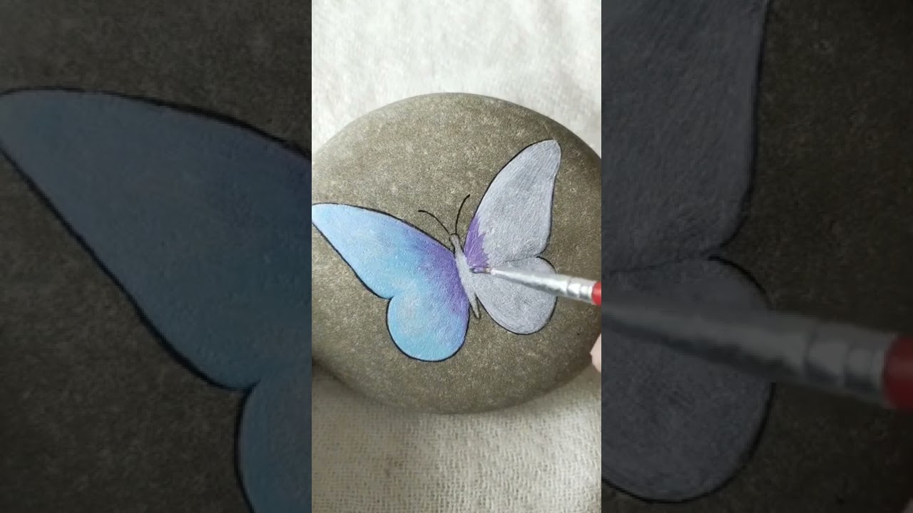 Painting Beautiful Butterfly in Stone🦋