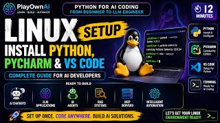 How to Install Python, PyCharm & VS Code  on Ubuntu Linux for AI Development | L4