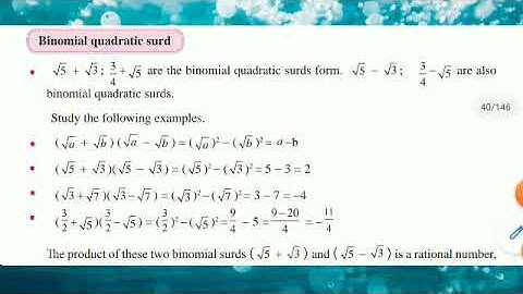 Binomial Quadratic Surds