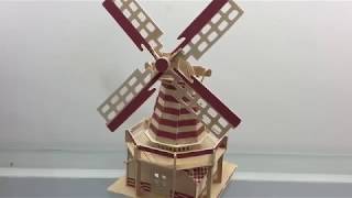 Dutch windmill 2 Wooden Model Construction Kit 3D Woodcraft by YongModeler 