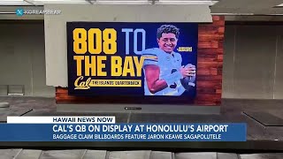 Billboard of Ewa Beach’s Sagapolutele on display at Honolulu airport