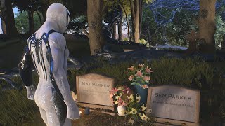 Black Venom, Anti Venom suit Peter Visiting Aunt May Grave - Marvel's Spiderman 2 PS5