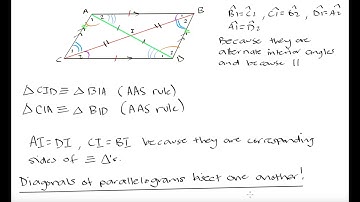 Grade 10 Math: Diagonals of a parallelogram bisect one another