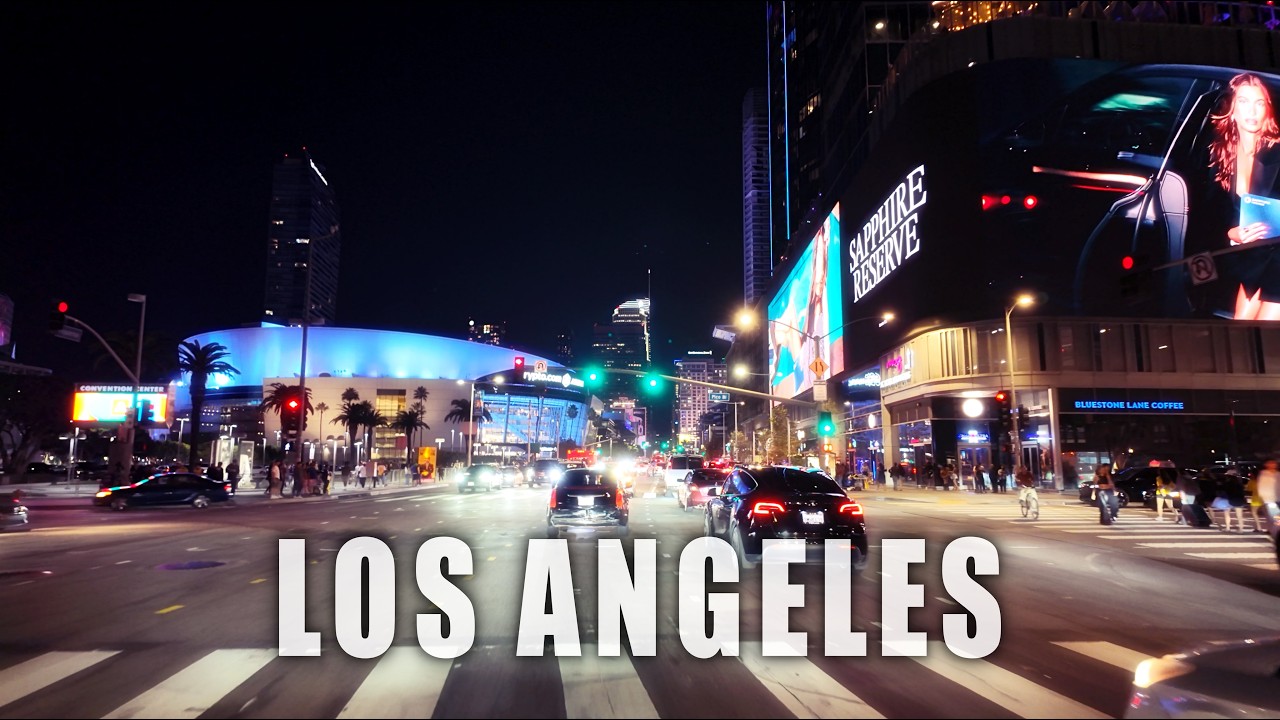 Friday Night Los Angeles Drive: Downtown to Hollywood | Unedited Full Driving 4K HDR Tour