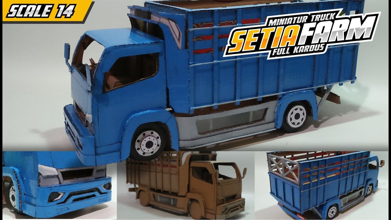 MEMBUAT MINIATUR TRUCK SETIA FARM FULL KARDUS BISA OLENG || HANDMADE