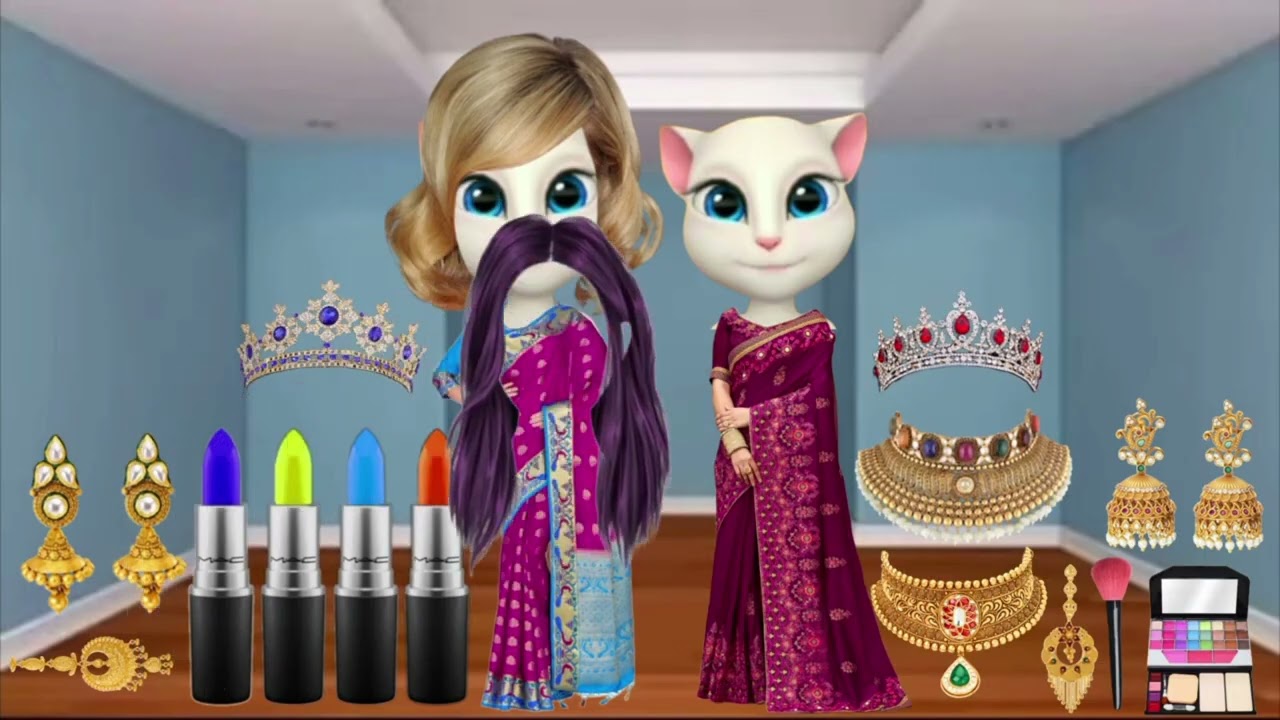 Talking tom billu dhulhani funny dress||billu funny mekup talking tom billu ||2024