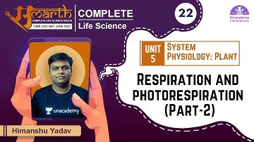 Respiration and Photorespiration (Part-2) | CSIR Life Science June 2021 | Himanshu Yadav | 5:00 PM