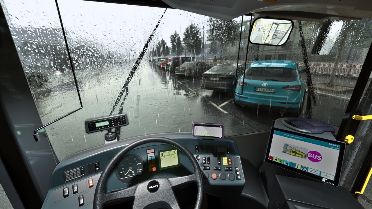 Relaxing Driving in the Rain - The Bus (Unreal Engine 5.3 - 4K Ultra Graphics)