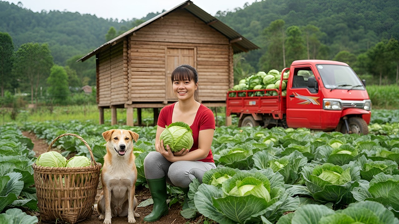 Harvesting Tons of Fresh Cabbages — 3-Wheeled Truck to Countryside Market Sell